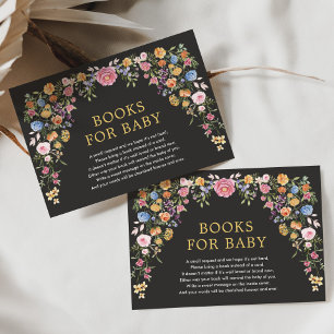 Färgglada vilda blommor-festböcker för babyflicka tilläggskort