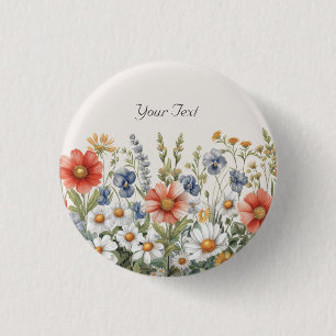 Färgglada vilda blommor knapp