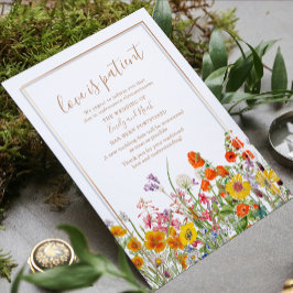 Färgglada Vilda Blommor Land Bryllop Försening Inbjudningar