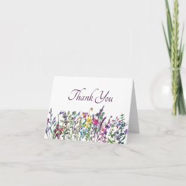 Färgglada vilda blommor tackkort