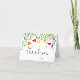Färgglada vilda blommor vårblommor Tacksamhetskort Tack Kort