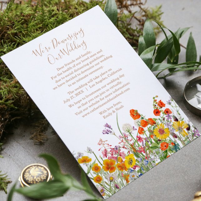 Färgglada vildblommor Bröllop Förändring av planer Julkort (Skapare uppladdad)