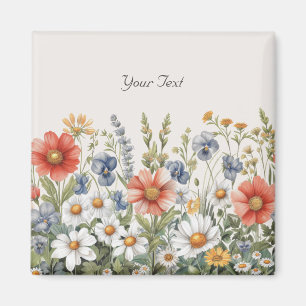 Färgglada vildblommor magnet