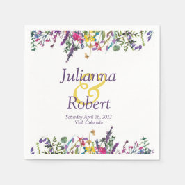 Färgglada vildblommor servetter