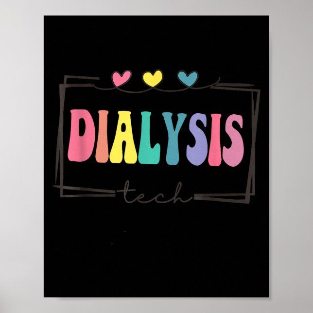 Färgglada Vintagehjärtan Dialys Teknisk Nephro Poster (Framsidan)