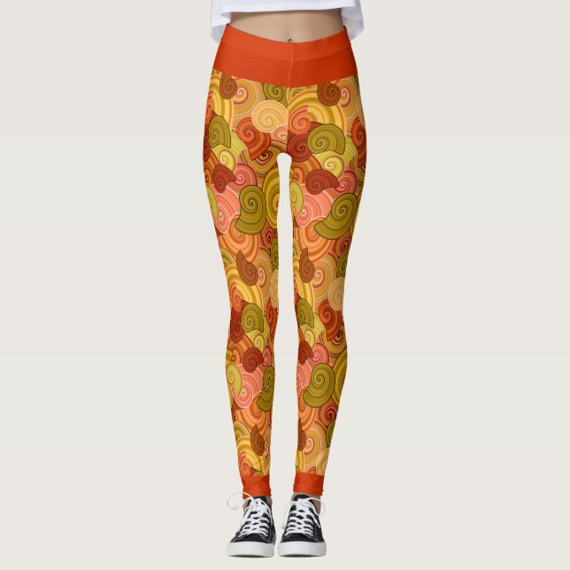 Färgglada Virvel Leggings (Framsida)