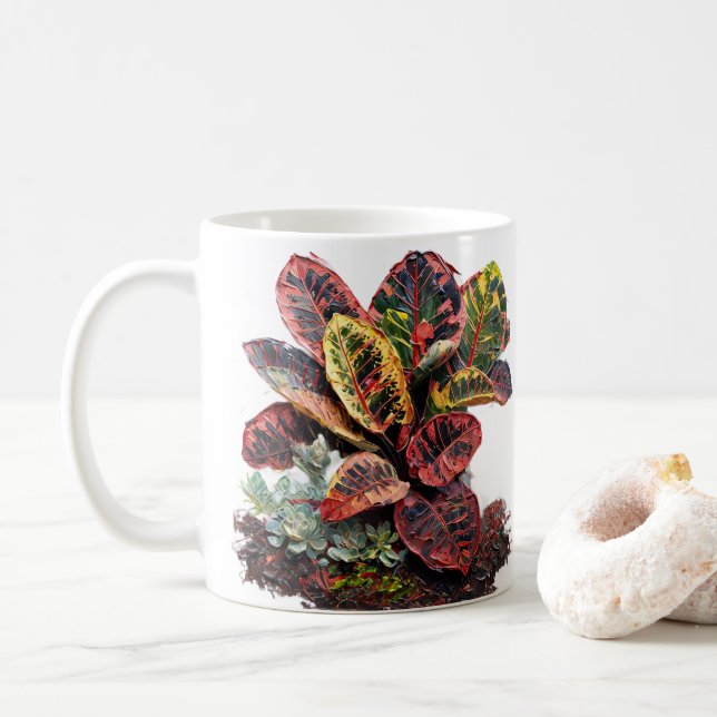 "Färgglada viskningar av grönt" Kaffemugg (Med munk)