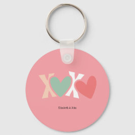 Färgglada "XOXO" Alla hjärtans dag Nyckelring