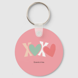 Färgglada "XOXO" Alla hjärtans dag Nyckelring