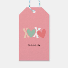 Färgglada "XOXO" Alla hjärtans dag Presentetikett
