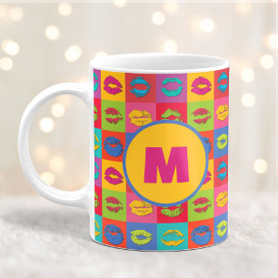 Färgglada XOXO Kyssande Läppar Personliga Kaffemugg