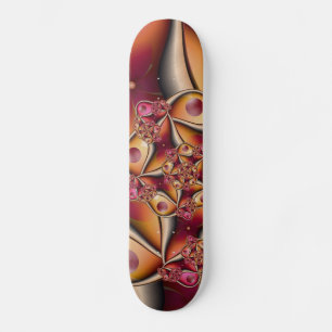 Färgglädje Abstrakt Röd Orange Fantasi Fraktal Mini Skateboard Bräda 18,5 Cm