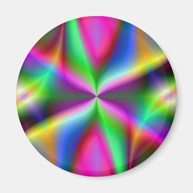 Färgglans Metallisk Fraktal Lyster  Magnet (Framsidan)