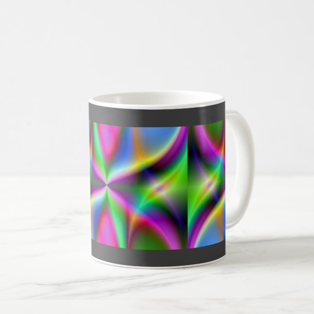 Färgglansig metallisk fraktalglans  kaffemugg (Framsida höger)