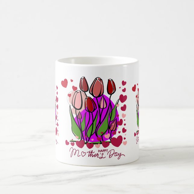 Färgglardigt blomsterträdgårdsgåvodesign kaffemugg (Center)