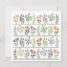 Färgglart Trädgårdskonstkort med Blommor Julkort