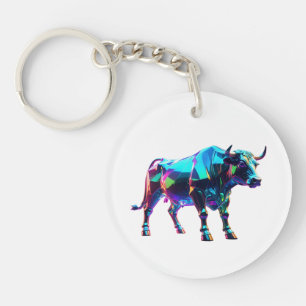 Färgglas Bull Digital Art - Vibrant Neon 3D