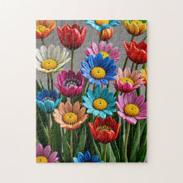 Färgglasblommor #5 - pussel