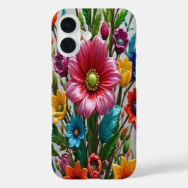 Färgglasblommor #9 - iPhone 16 Caseser