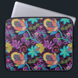 Färgglaset Pärlor utser Retro Blommigt-design Laptop Fodral<br><div class="desc">Färgfulla återblommor med klassens pärlor utseende. Detta är en bild av pärlor och inte av pärlor. Design finns på andra produkter.</div>