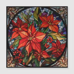Färgglaset Stil Poinsettias & Holly