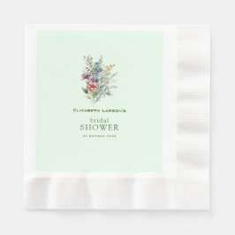 Färgglast bröllopsfest med vilda blommor pappersservett
