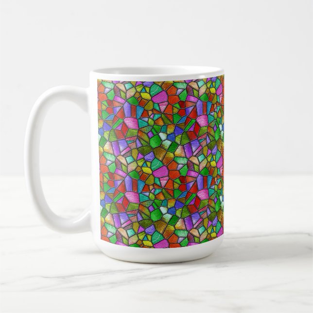 Färgglast fönster med abstrakt mönster kaffemugg (Vänster)