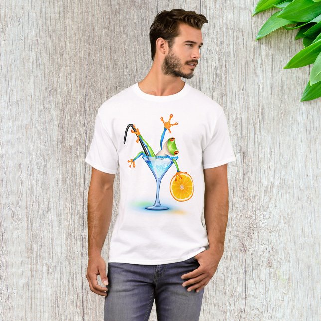 Färgglast Trädgrodacocktailglas T Shirt (Skapare uppladdad)