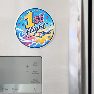 Färgglatt 1:a flygplans souvenir magnet