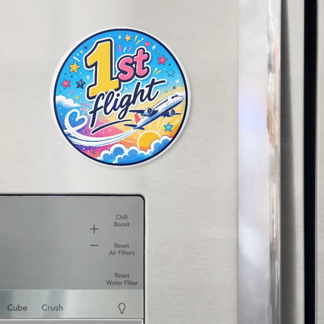 Färgglatt 1:a flygplans souvenir magnet (In Situ (Fridge))