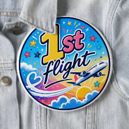 Färgglatt 1:a flygplansflyg souvenir knapp
