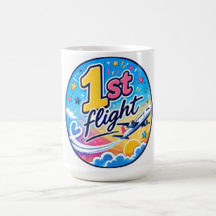 Färgglatt 1:a flygplanssouvenir kaffemugg
