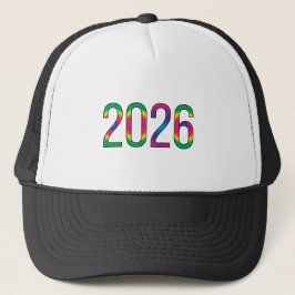 Färgglatt 2026 år tryckt elegant nyårscap keps