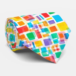 Färgglatt abstrakt hip geometriskt mosaikmönster slips