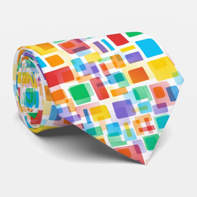 Färgglatt abstrakt hip geometriskt mosaikmönster slips (Rullad)