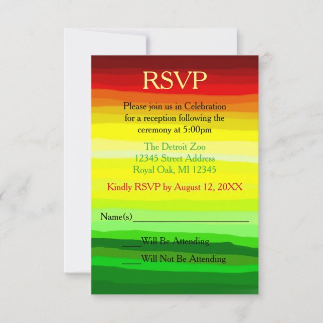 Färgglatt abstrakt landskap - RSVP-kort för mottag Inbjudningar (Framsida)