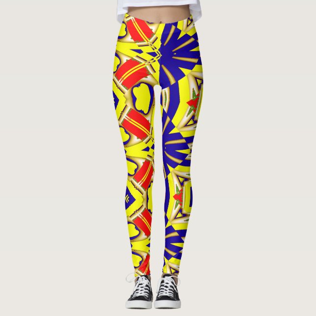 Färgglatt abstrakt mönster "Ratti_Creative_Arts"   Leggings (Framsida)