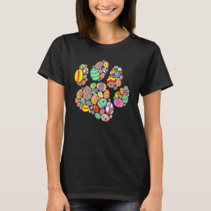 Färgglatt ägg tassavtryck hund katt t shirt