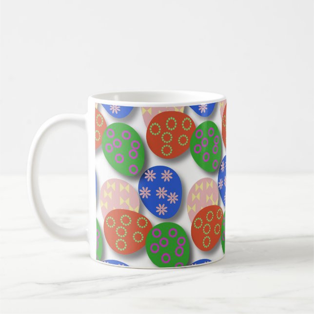 Färgglatt äggrutin kaffemugg (Vänster)