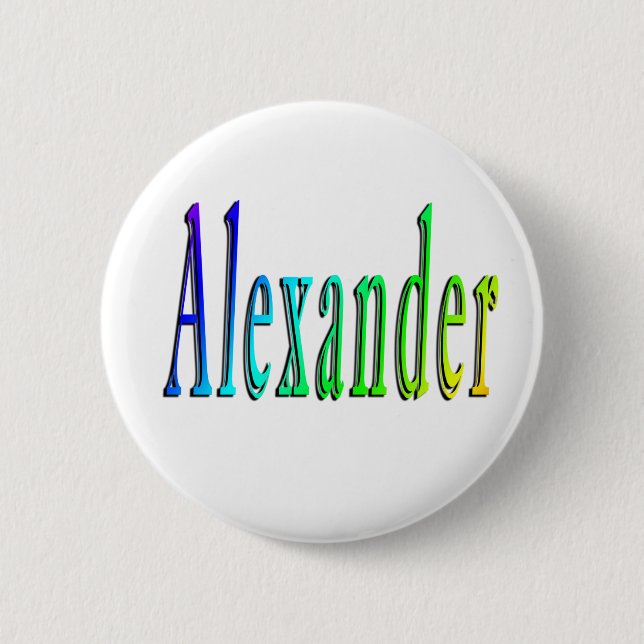 Färgglatt Alexander Namn Knapp (Framsida)