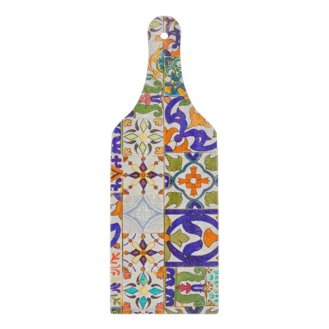 Färgglatt Azulejo Portugisisk Kaffe Kakel Skärbräd (Framsidan)