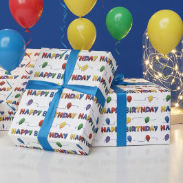Färgglatt ballong födelsedagspresentpapper presentpapper