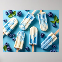 Färgglatt Bärglassmönster sommar Poster