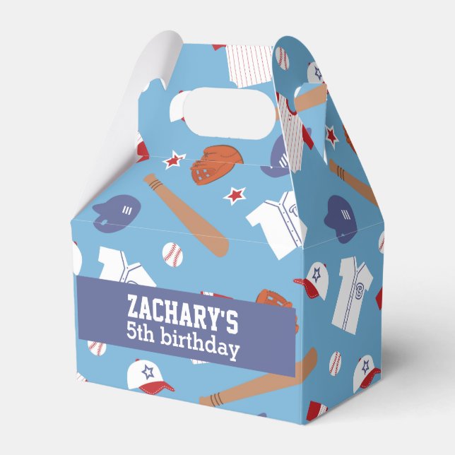 Färgglatt baseboll tema fest presentaskar (Framsidan Sidan)