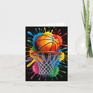 Färgglatt Basketboll Tie Dye Färg Splaank Topp  Kort