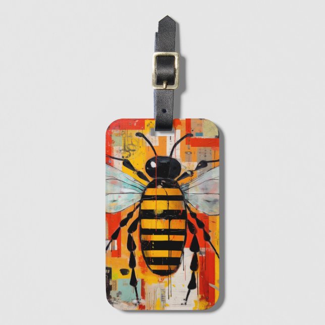 Färgglatt Bibe Art Print Honungsbi Vägg Bagagebricka (Framsida vertikal)