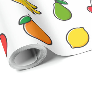 Färgglatt blandat fruktmönster presentpapper