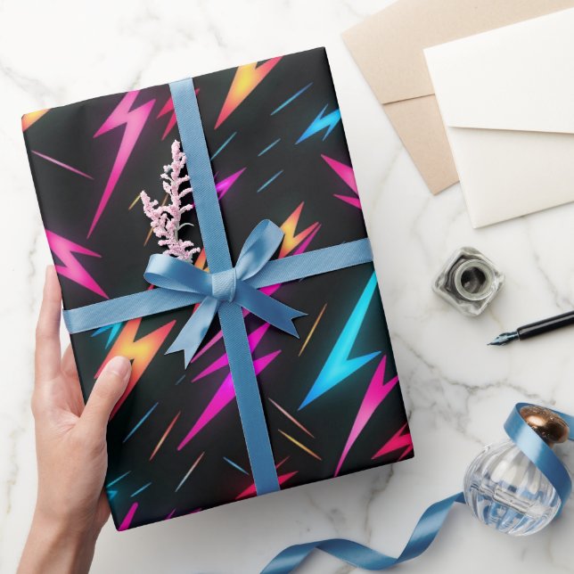 Färgglatt blixtmönster  presentpapper (Gifting)
