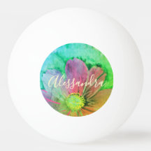Färgglatt Blommigt Akvarell Namn Monogram Botanisk
