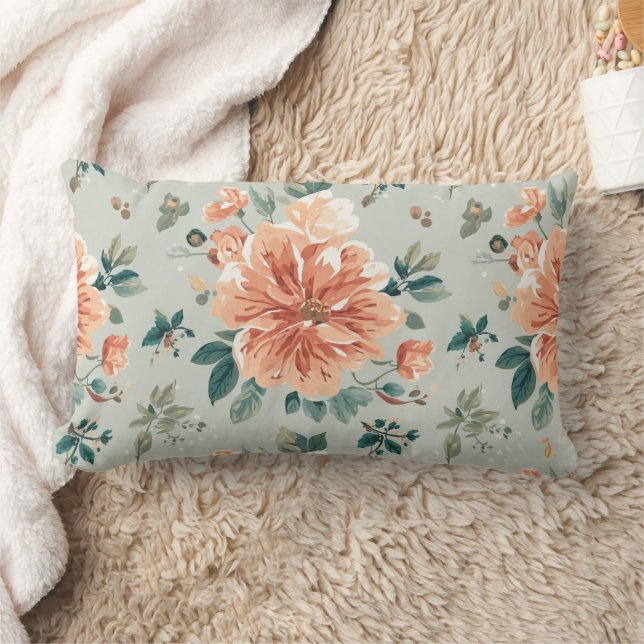 Färgglatt blommigt kuddfodral i form av en blomma lumbarkudde (Filt)